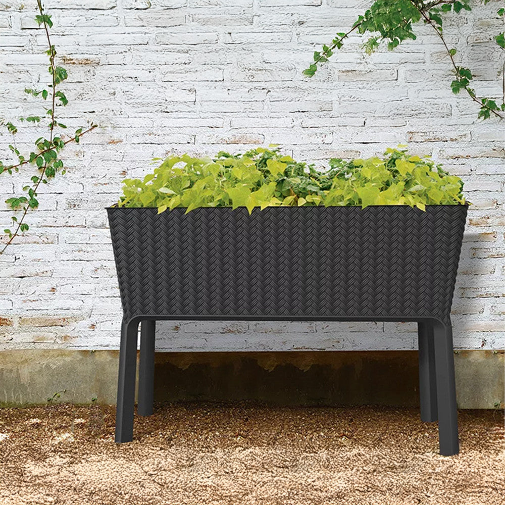 Splendor megemelt műanyag kerti virágláda 120l fonott rattan Másodlagos kép