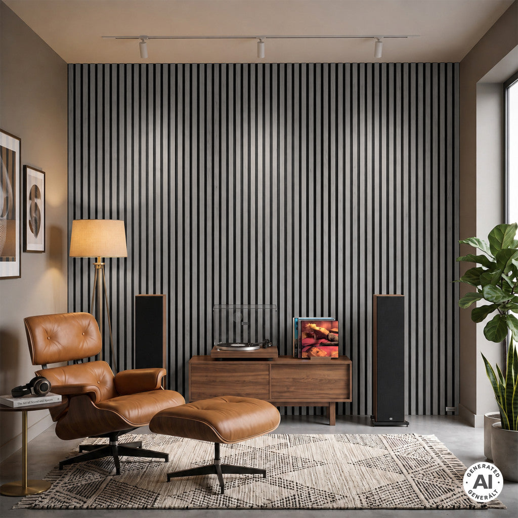 Akusztikus falpanel szürke hatású 260x60x1,8 cm Másodlagos kép