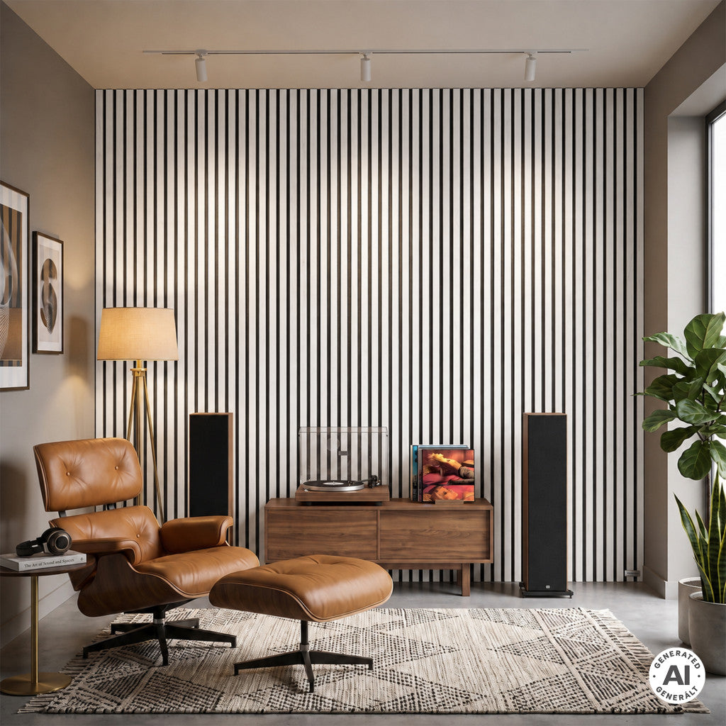 Akusztikus falpanel natúr fehér hatású 260x60x1,8 cm Másodlagos kép