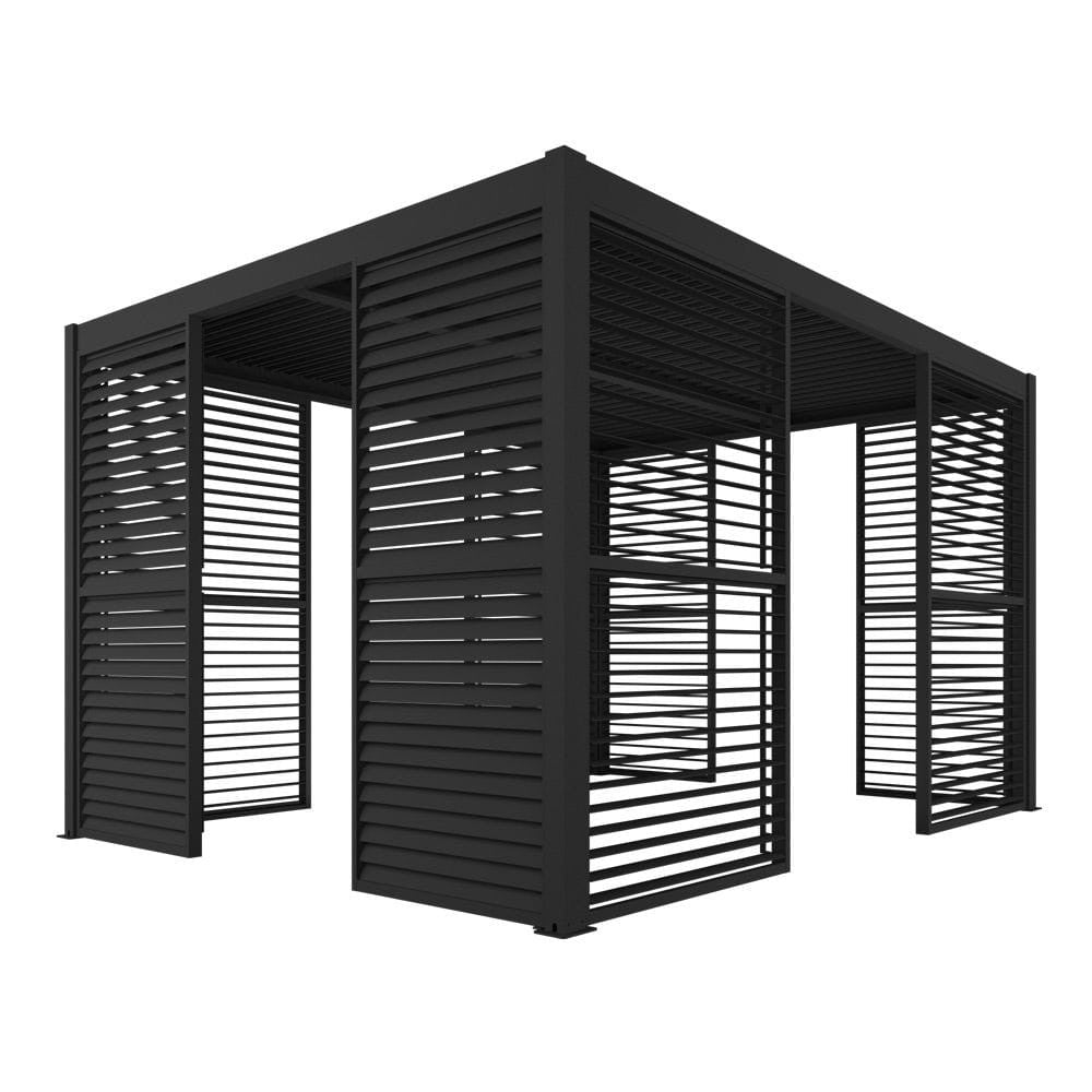 Kerti pergola oldallap pergolára szerelve, nyitott és zárt lamellákkal - Homelux, 5901738197374