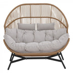 HOLAND rattan dupla kosárfotel bézs