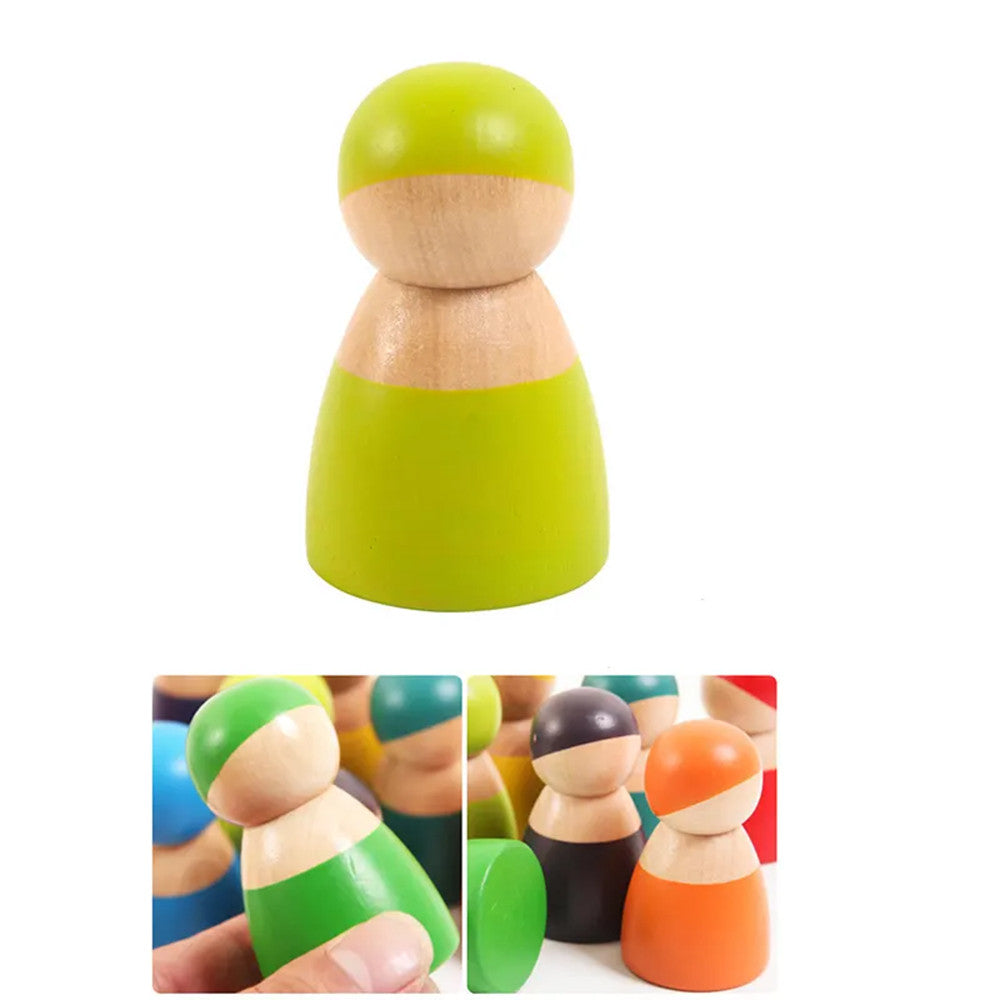 12 barát színes Montessori fafigura Másodlagos kép