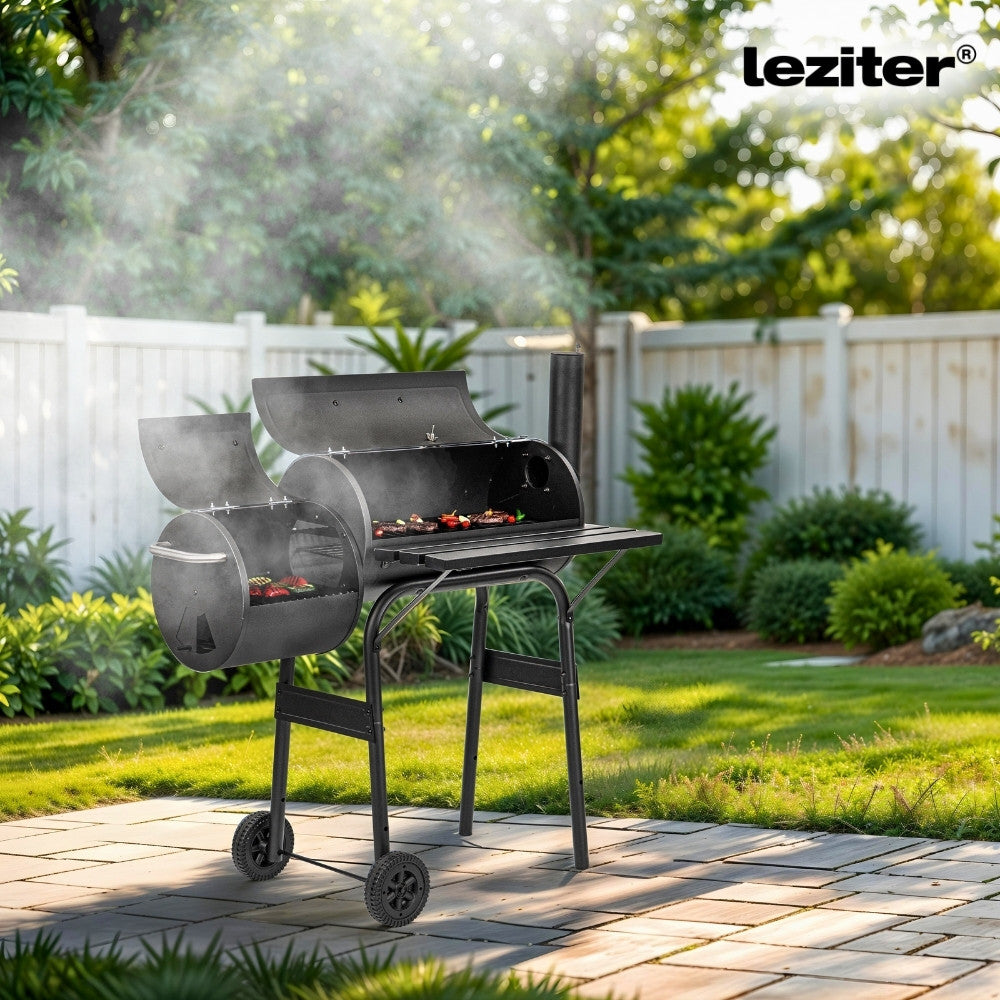 Faszenes kerti grillsütő füstölővel Másodlagos kép