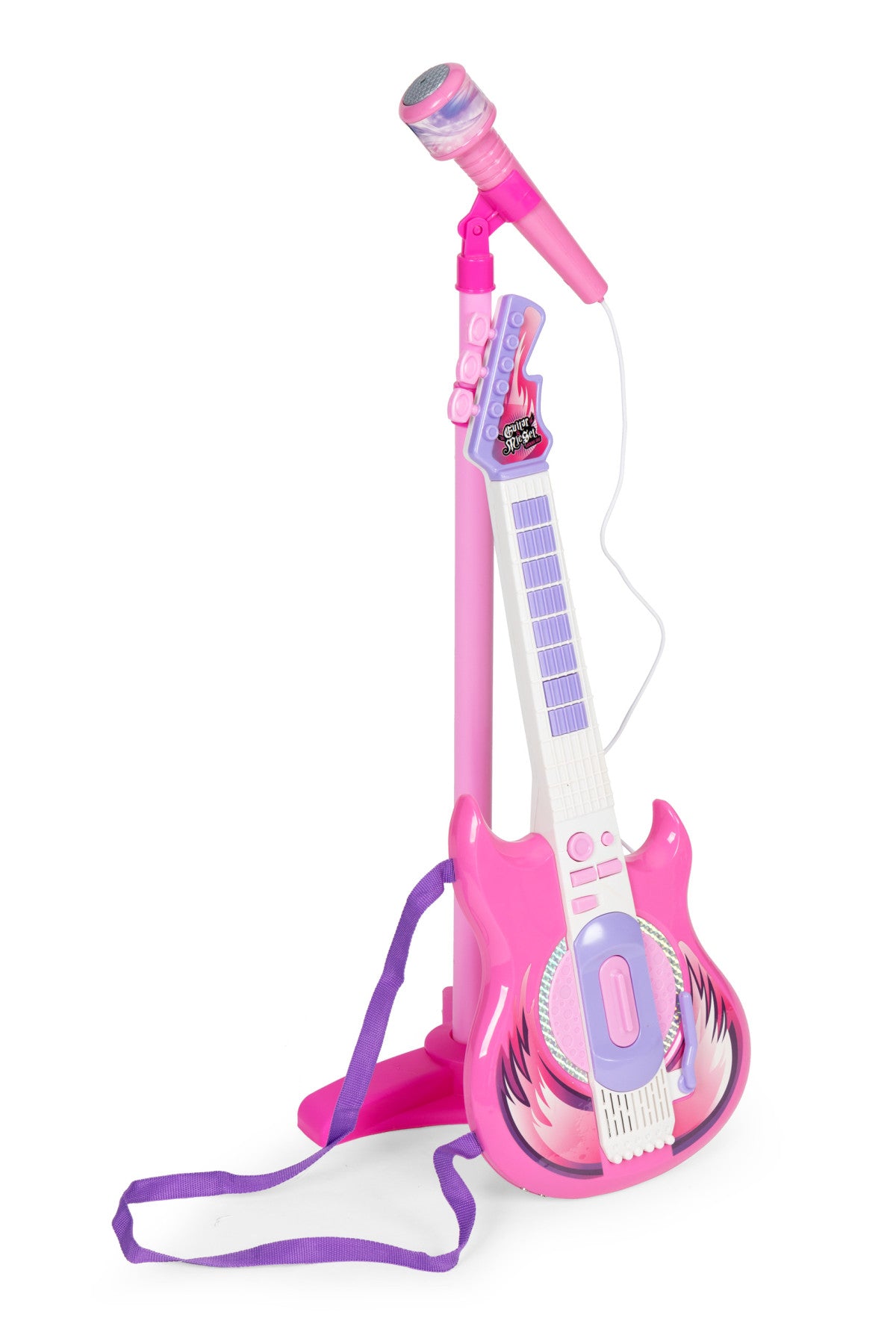 Játék gitár 57 cm mikrofonnal és álvánnyal Másodlagos kép