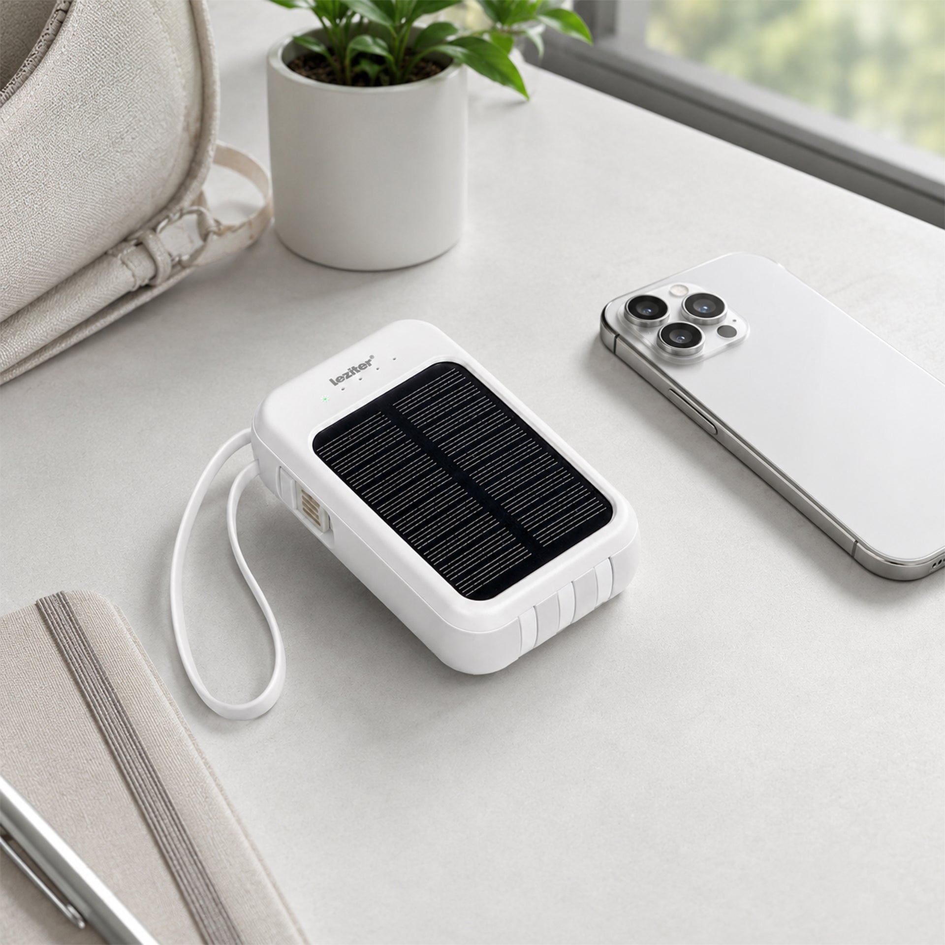 Powerbank napelemmel 4 töltőkábellel 6000mAH Másodlagos kép