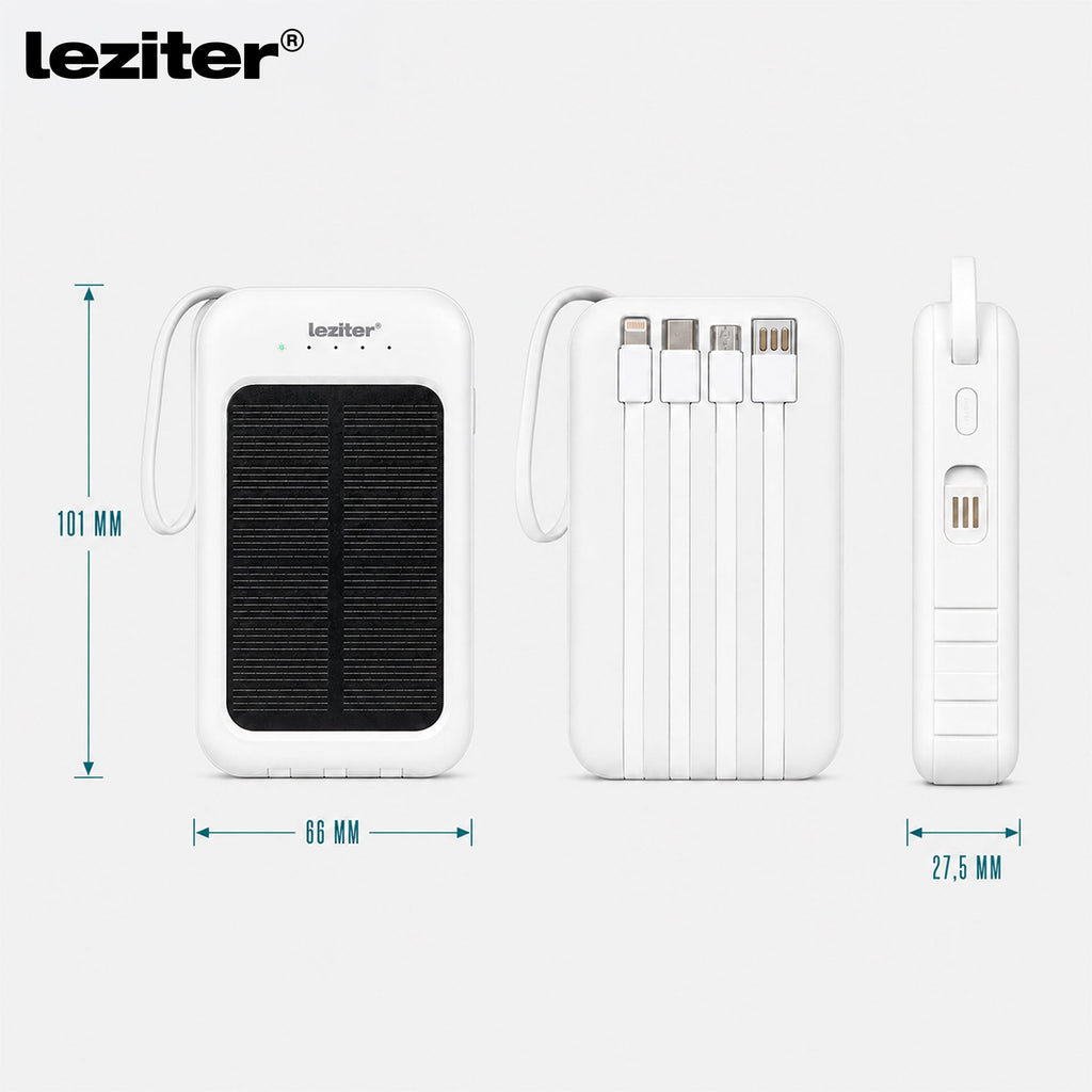 Powerbank napelemmel 4 töltőkábellel 6000mAH