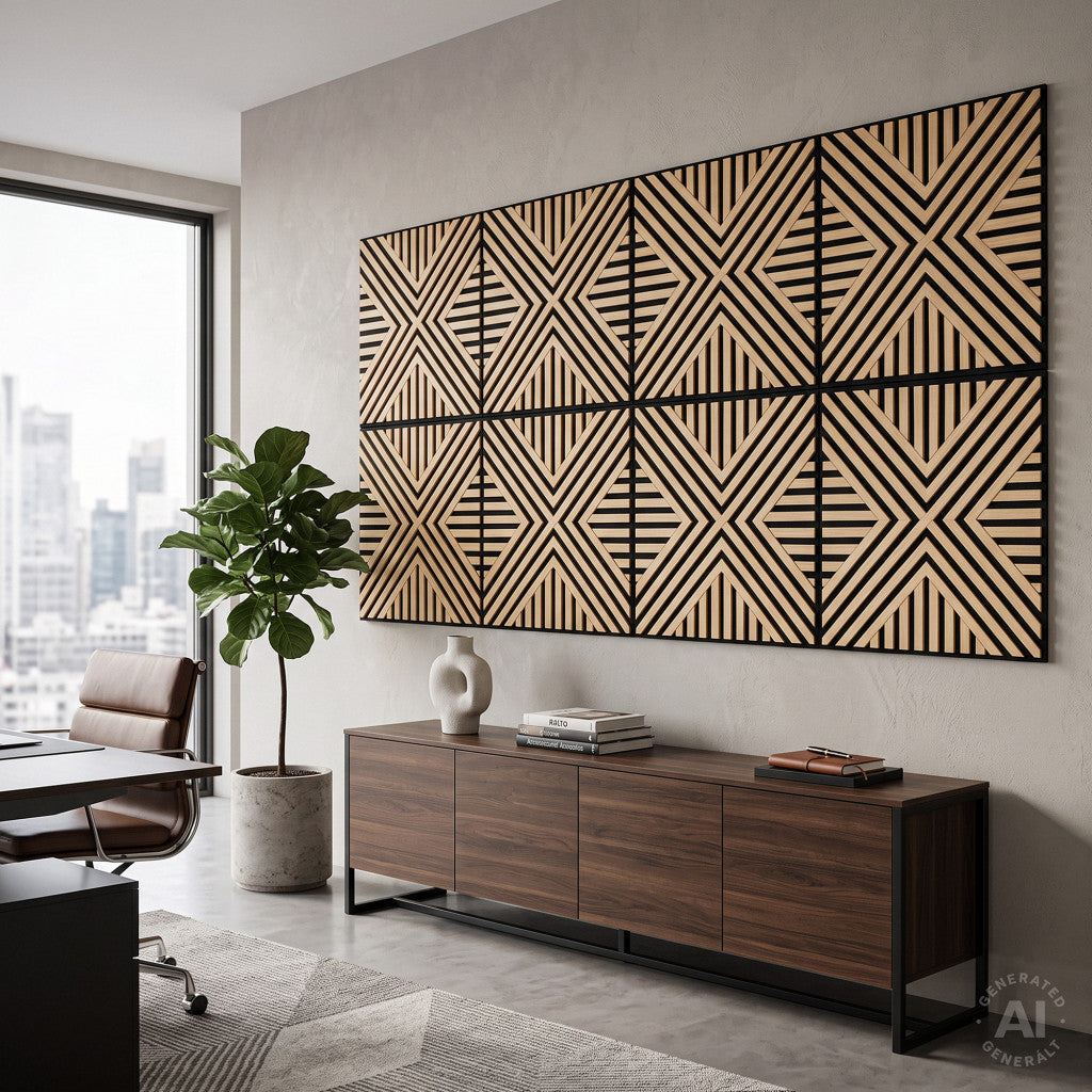 Akusztikus falpanel Deco VII bambusz 60x60x1,8 cm Másodlagos kép