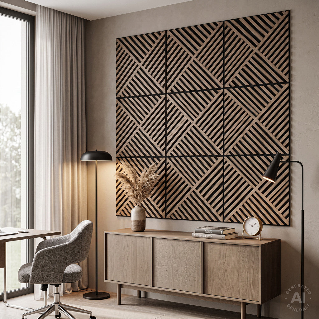 Akusztikus falpanel Deco VIII olajos tölgy hatású 60x60x1,8 cm Másodlagos kép
