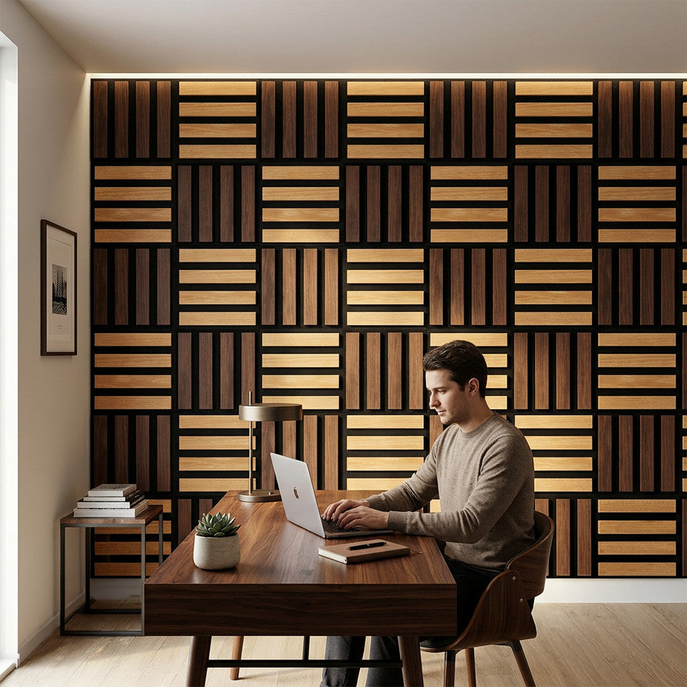 Akusztikus falpanel Deco X bambusz hatású 60x60x1,8 cm Másodlagos kép