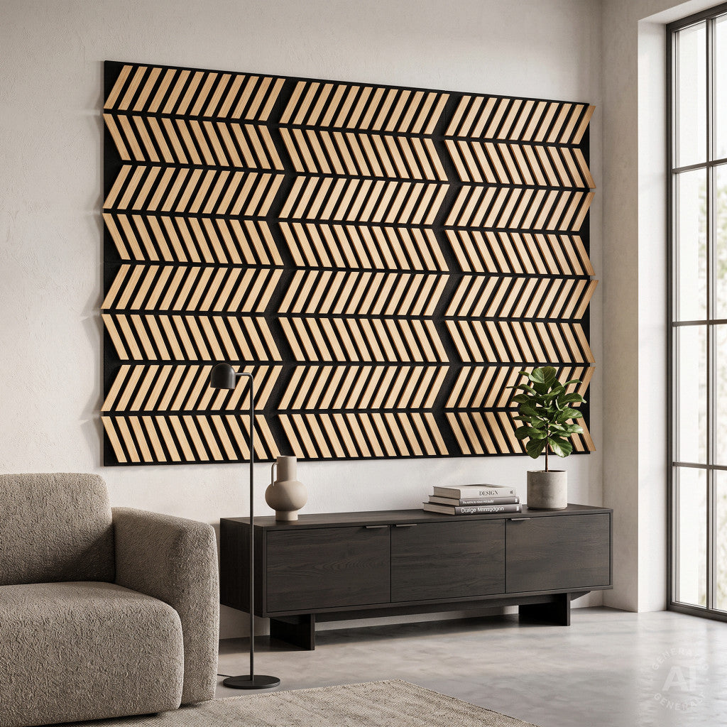 Akusztikus falpanel Deco XII bambusz hatású 60x60x1,8 cm Másodlagos kép