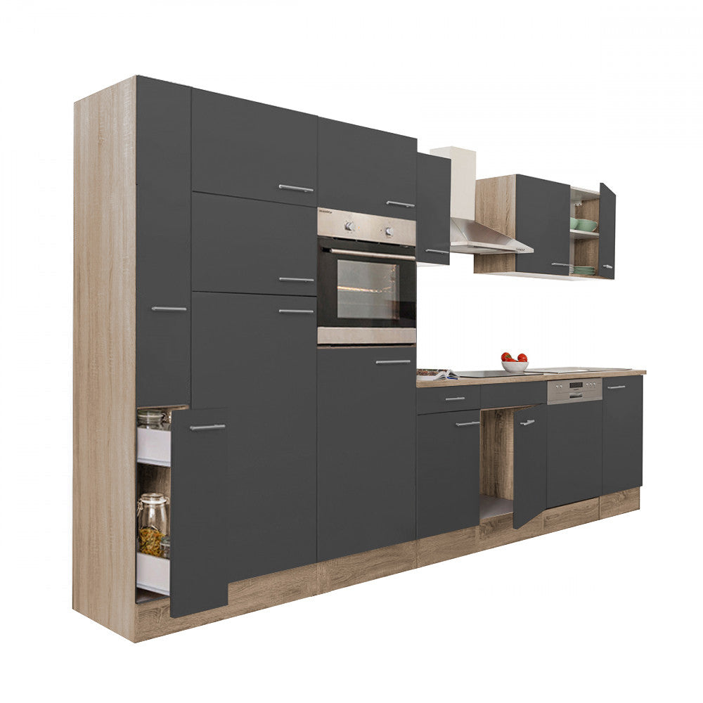 Konyhabútor perspektivikus nézete nyitott fiókkal - Homelux, L370STAN