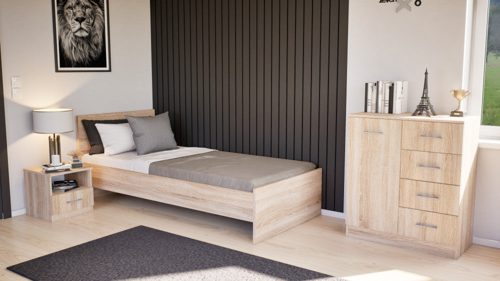 Miami egyszemélyes ágy 90x200 cm sonoma tölgy-sonoma tölgy Másodlagos kép