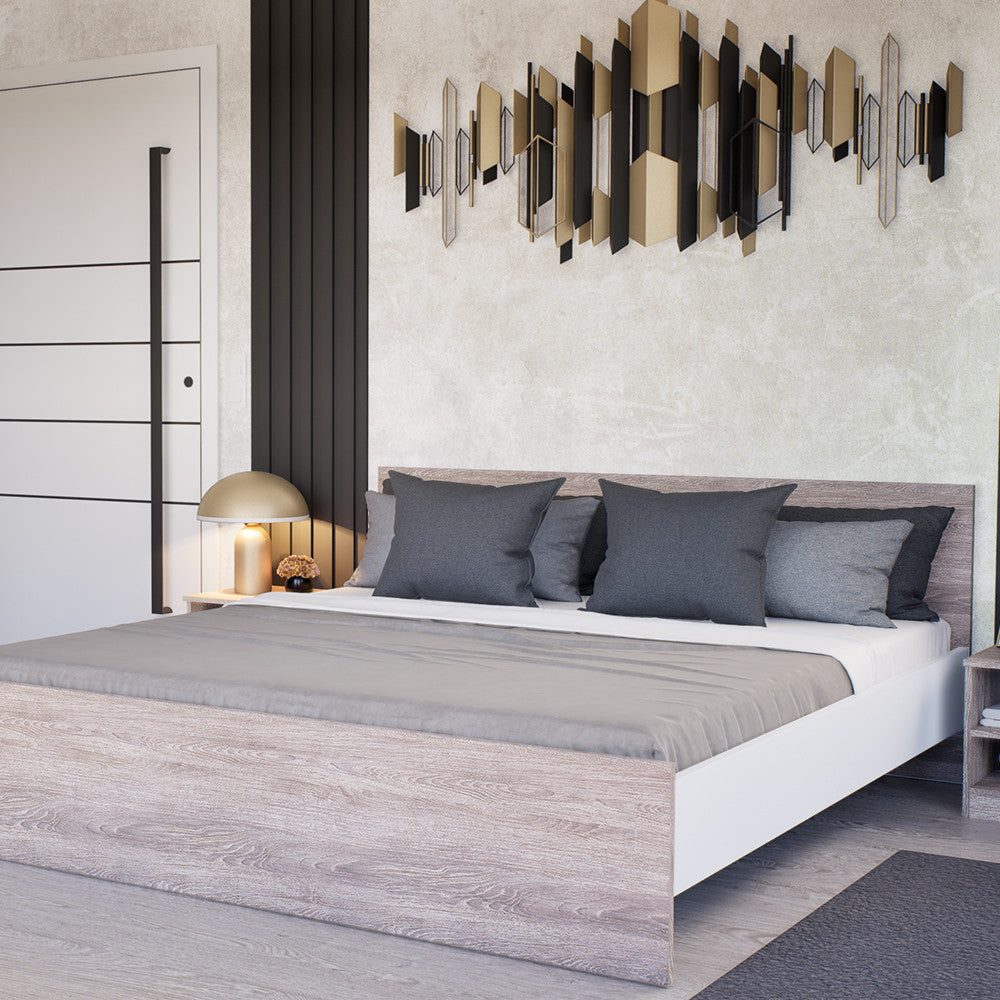 Miami franciaágy ágyneműtartó nélkül 180x200 cm yorki tölgy-fehér Másodlagos kép