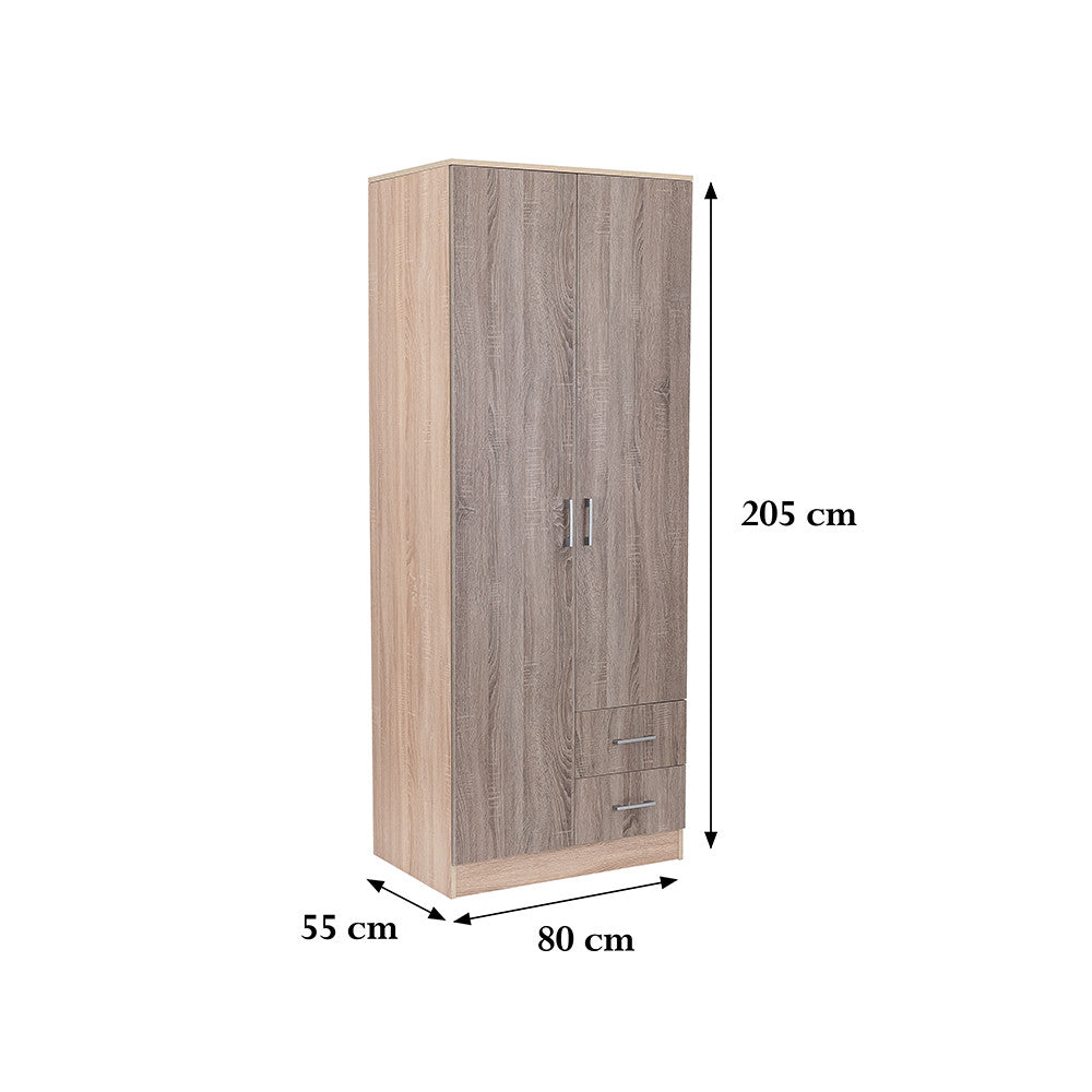 Miami gardróbszekrény 80x205 cm yorki tölgy-sonoma tölgy Másodlagos kép