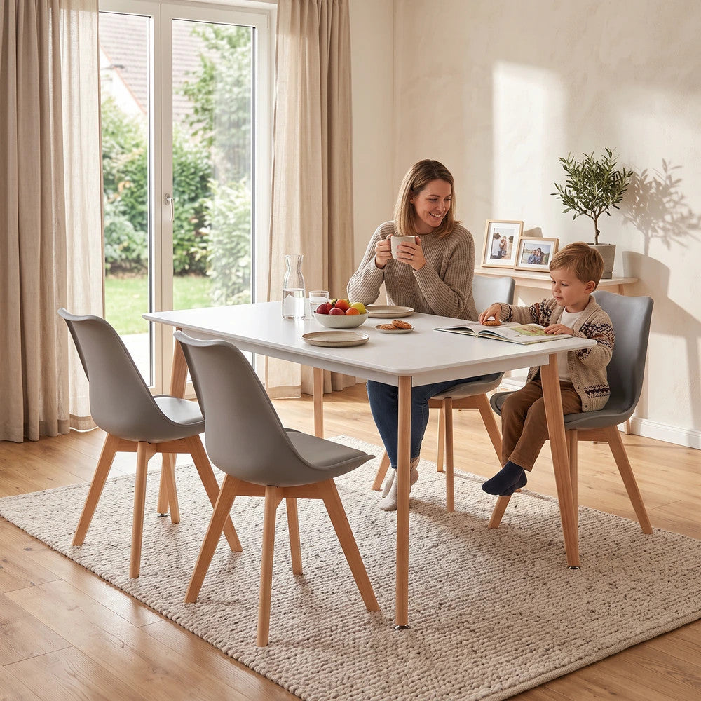 Silla 150 4+1 étkező garnitúra fehér-szürke Másodlagos kép