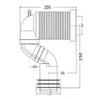 S-bekötő álló és monoblokkos WC-hez méretábra 20,5 × 23 cm - Homelux, LSB-01