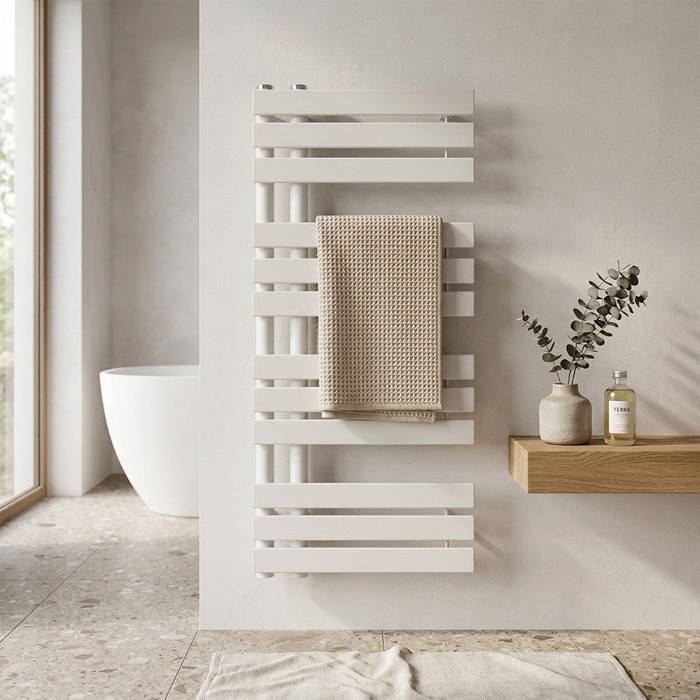Solaro Design törölközőszárító radiátor 1200x500 mm fehér Másodlagos kép