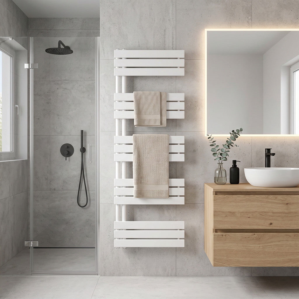 Solaro Design törölközőszárító radiátor 1600x600 mm fehér Másodlagos kép