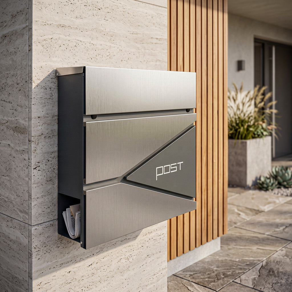 Homepost kültéri postaláda újságtartóval zárható szürke-antracit Másodlagos kép