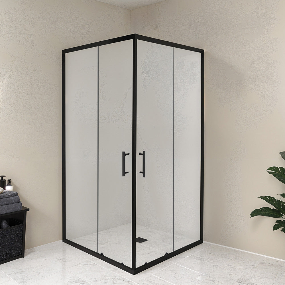 Spirit Clear 80x80 cm szögletes zuhanykabin, zuhanytálca nélkül fekete Másodlagos kép