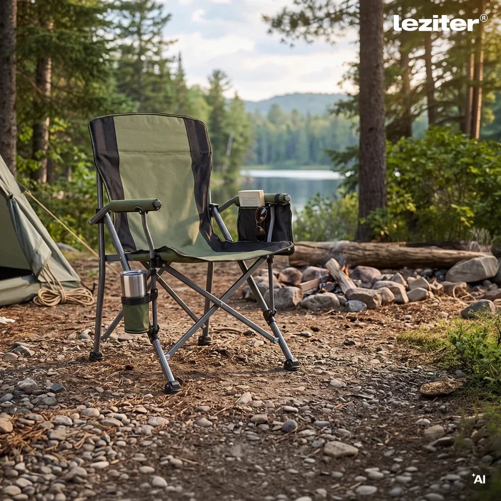 Leziter Comfort Plus karfás horgász szék pohártartóval zöld Másodlagos kép