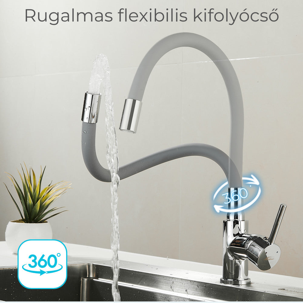 Corin álló mosogató csaptelep flexibilis kifolyócsővel szürke Másodlagos kép