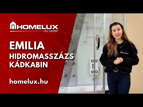Emilia 85x170 cm hidromasszázs kádkabin elektronikával Black