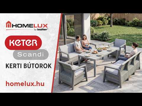 Scandi Love max linea duo kerti bútor szett jute tárolós asztallal
