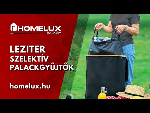 Szelektív palackgyűjtő két rekeszes 140l fekete