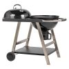 MIR709 Faszenes grill polccal és kerekekkel 56 cm