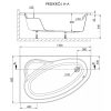 SIMPLA 85x150 aszimmetrikus kád bal